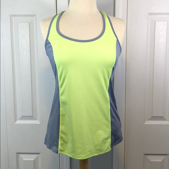 Champion Duodry Gray and Yellow Racerback Tank top Size Small - Picture 1 of 5